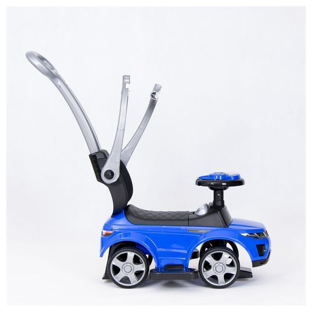 Ride-on car with handle - 614R - rubber wheels - BLUE