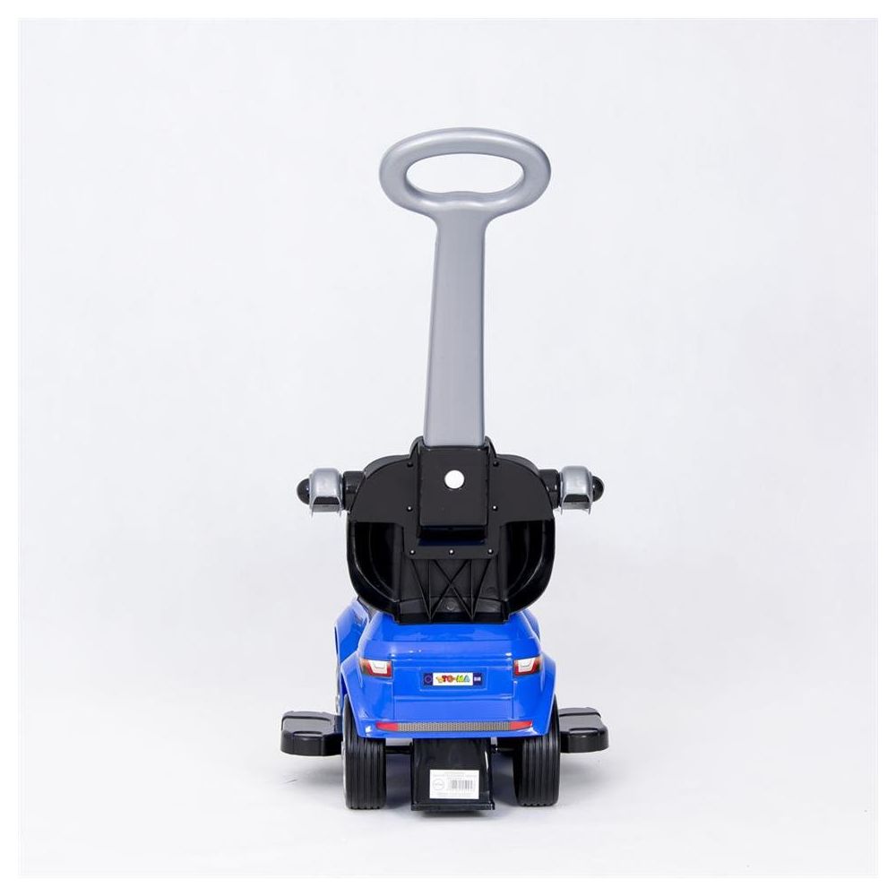 Ride-on car with handle - 614R - rubber wheels - BLUE