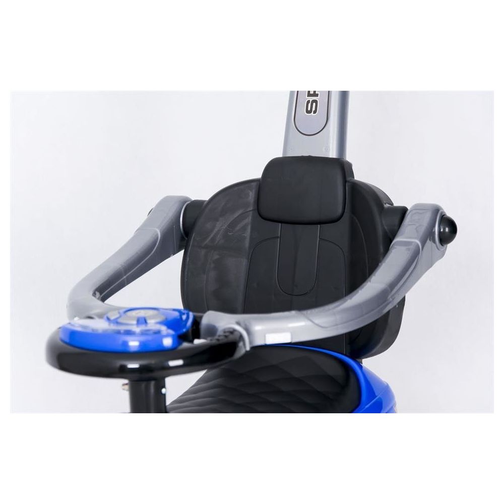 Ride-on car with handle - 614R - rubber wheels - BLUE