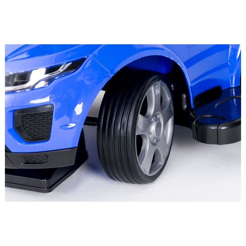Ride-on car with handle - 614R - rubber wheels - BLUE