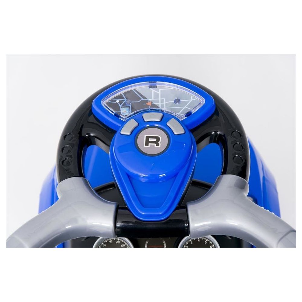 Ride-on car with handle - 614R - rubber wheels - BLUE