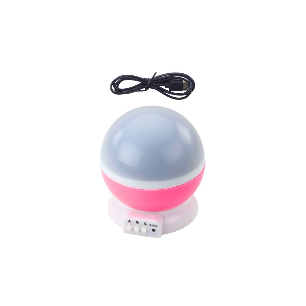 Projektor Gwiazd Obrotowy 360° LED Lampka Nocna Różowy