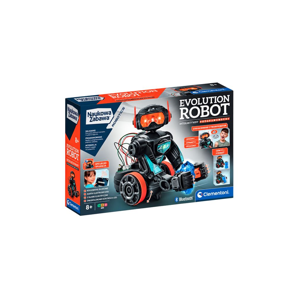 Naukowa Zabawa Zestaw Evolution Robot 2.0 Aplikacja Bluetooth Silnik Elektryczny Język Polski Clementoni 50818