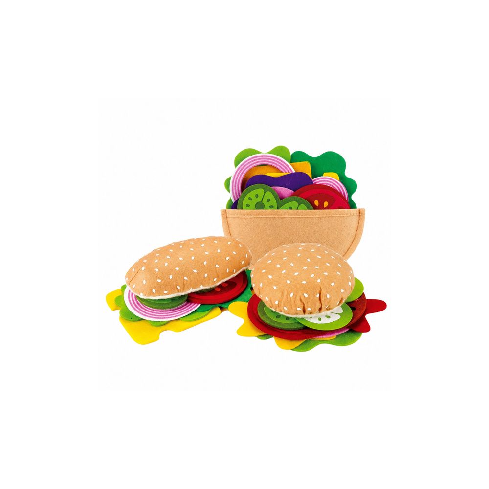 Pluszowy Filcowy Zestaw Do Robienia Hamburgerów Kanapek Dodatki 28 el.