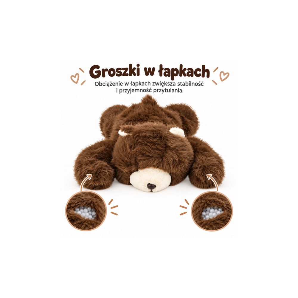 Pluszowy Niedźwiedź Przytulanka Maskotka Obciążeniowy Brązowy 30cm