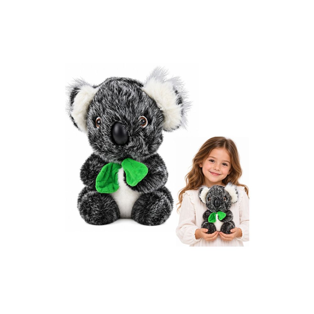Pluszowy Miś Koala Z Zielonym Szalikiem Przytulanka Maskotka Szary 22cm