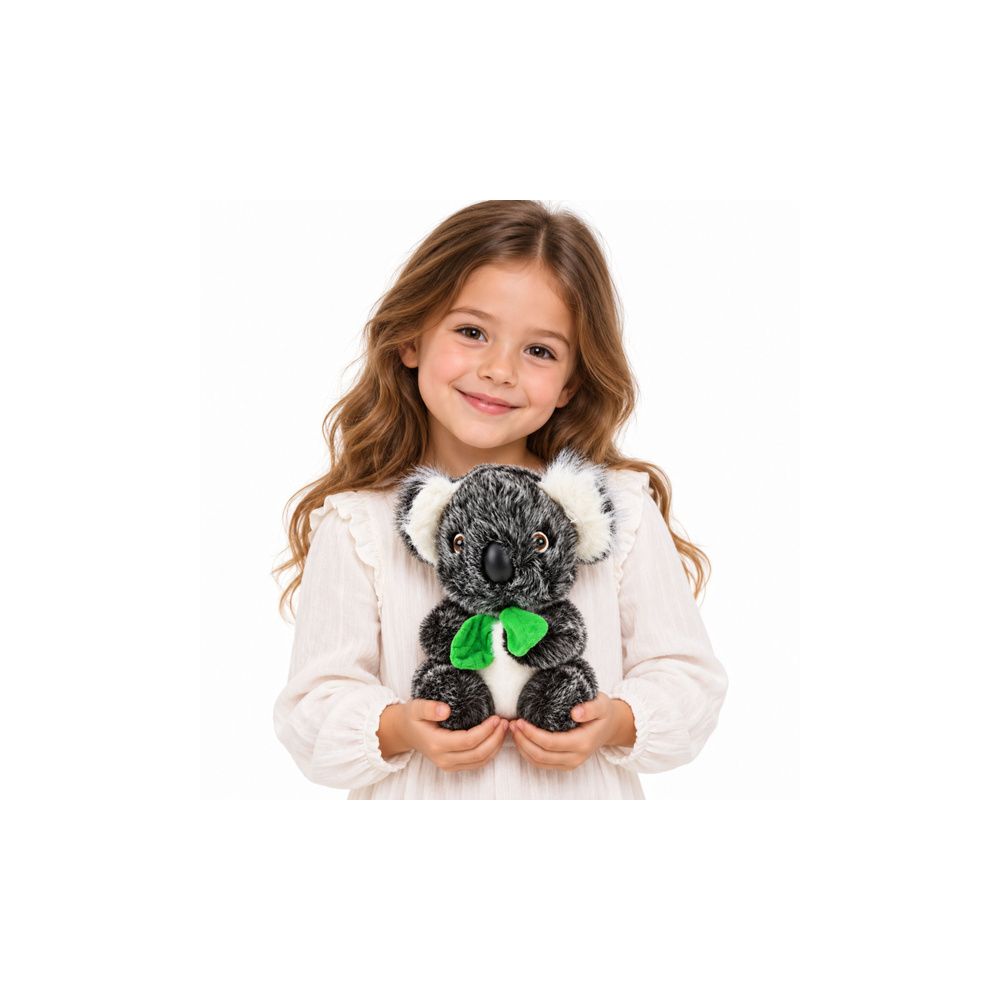 Pluszowy Miś Koala Z Zielonym Szalikiem Przytulanka Maskotka Szary 22cm