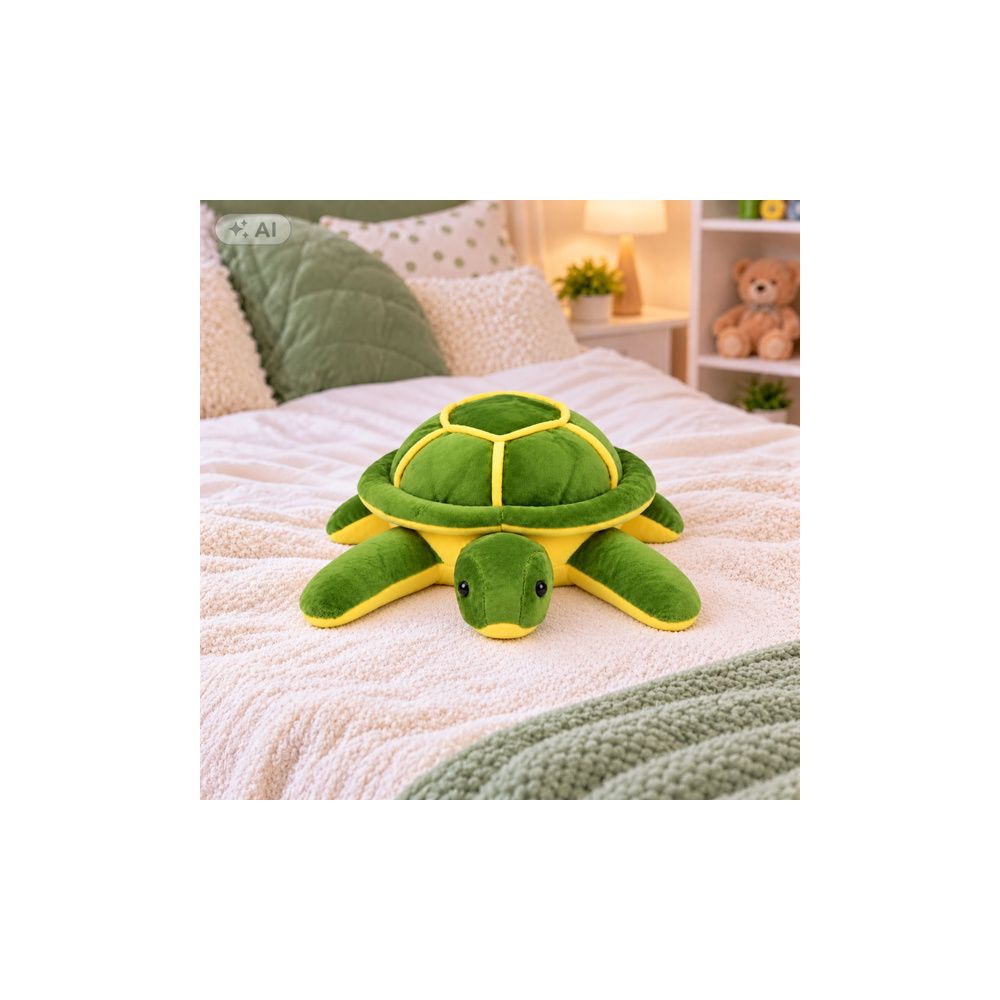 Pluszowy Żółw Maskotka Przytulanka Miękki Żółto-Zielony 23cm