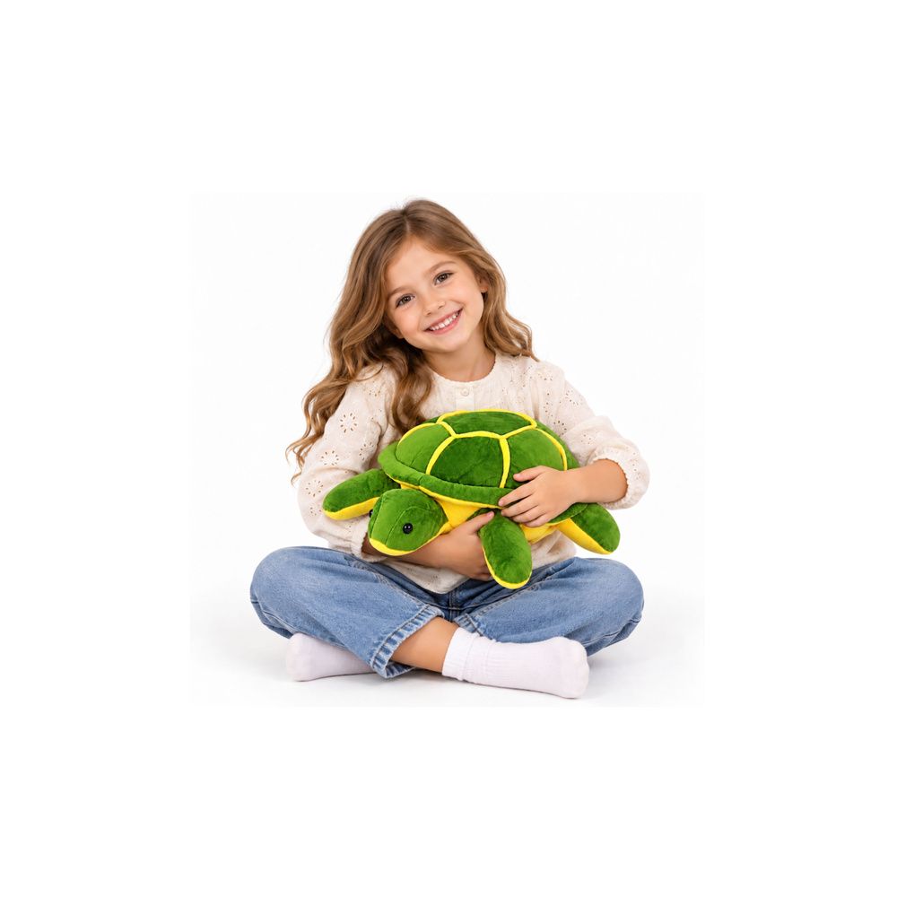 Pluszowy Żółw Maskotka Przytulanka Miękki Żółto-Zielony 33cm