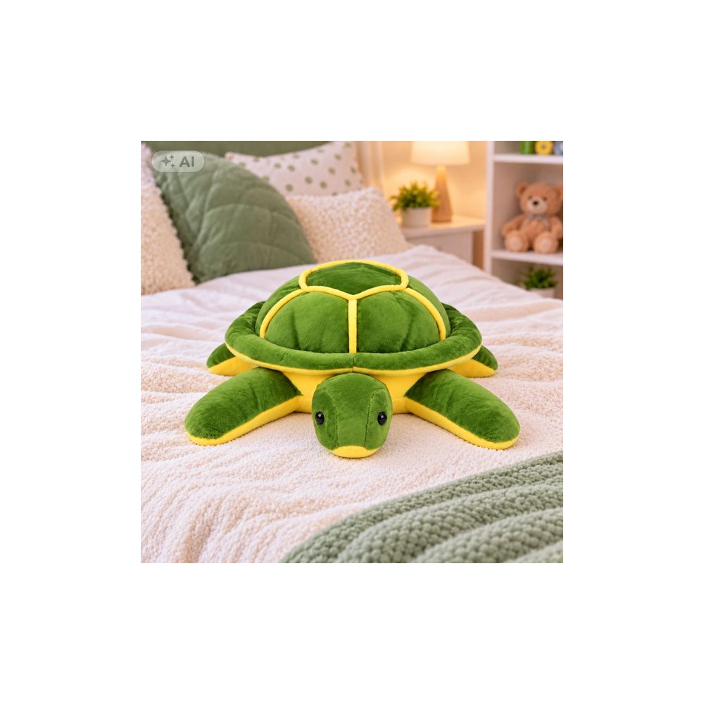 Pluszowy Żółw Maskotka Przytulanka Miękki Żółto-Zielony 33cm