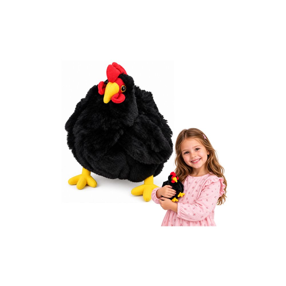 Pluszowa Kura Maskotka Przytulanka Miękka Puszysta Czarna 20 cm