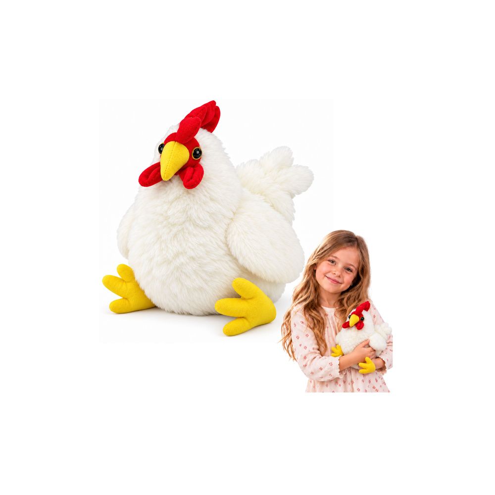 Pluszowa Kura Maskotka Przytulanka Miękka Puszysta Biała 20 cm