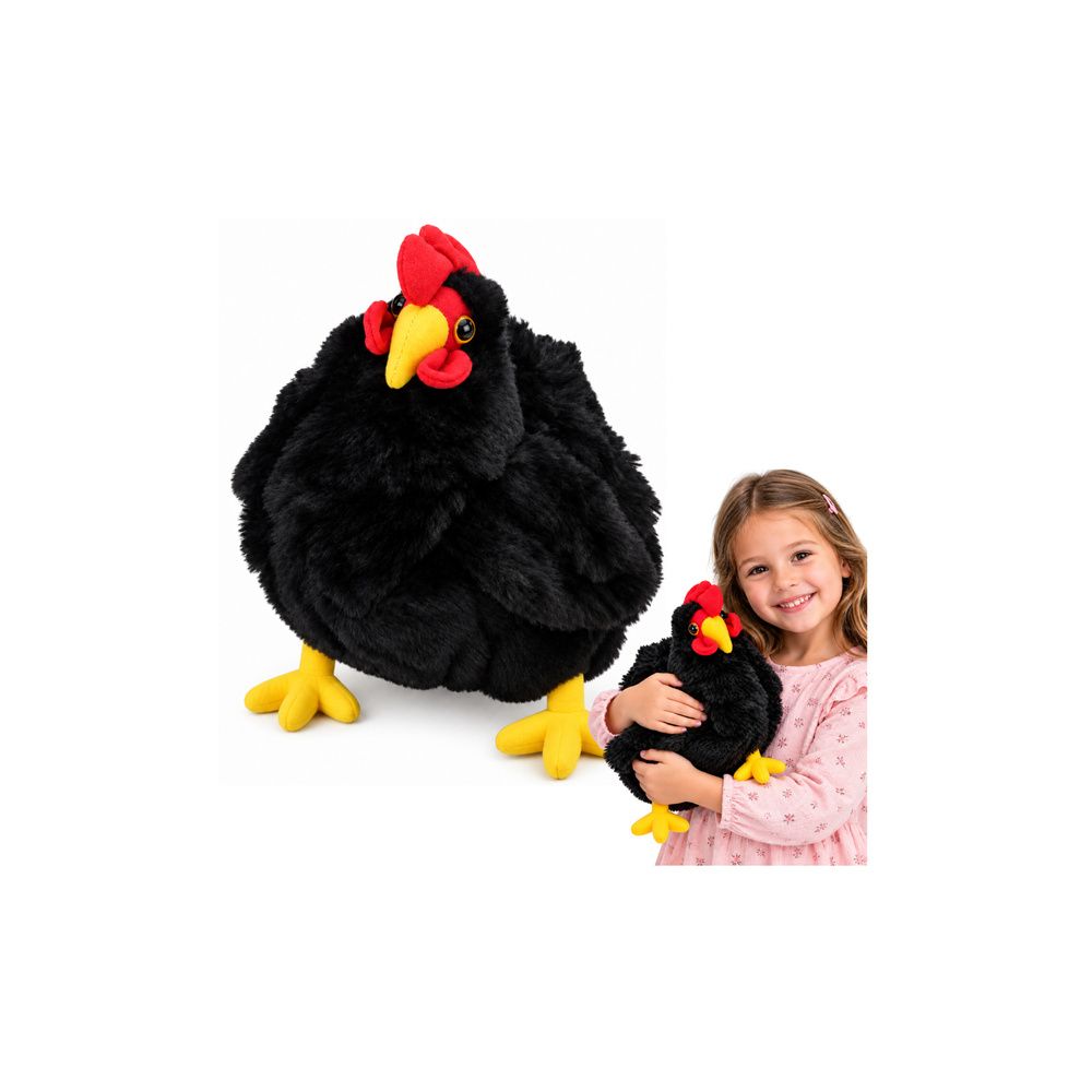 Pluszowa Kura Maskotka Przytulanka Miękka Puszysta Czarna 30 cm