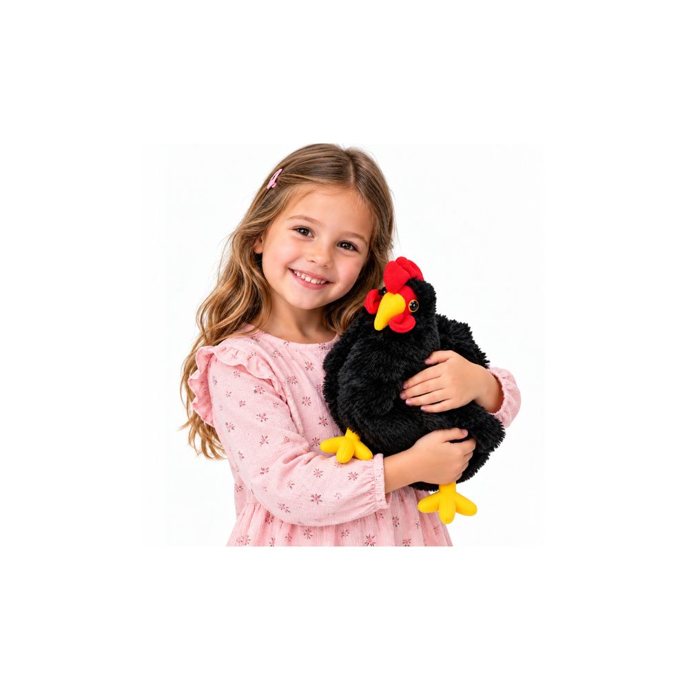 Pluszowa Kura Maskotka Przytulanka Miękka Puszysta Czarna 30 cm