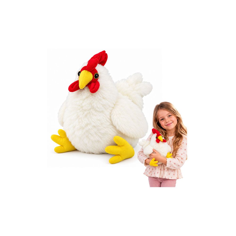 Pluszowa Kura Maskotka Przytulanka Miękka Puszysta Biała 30 cm