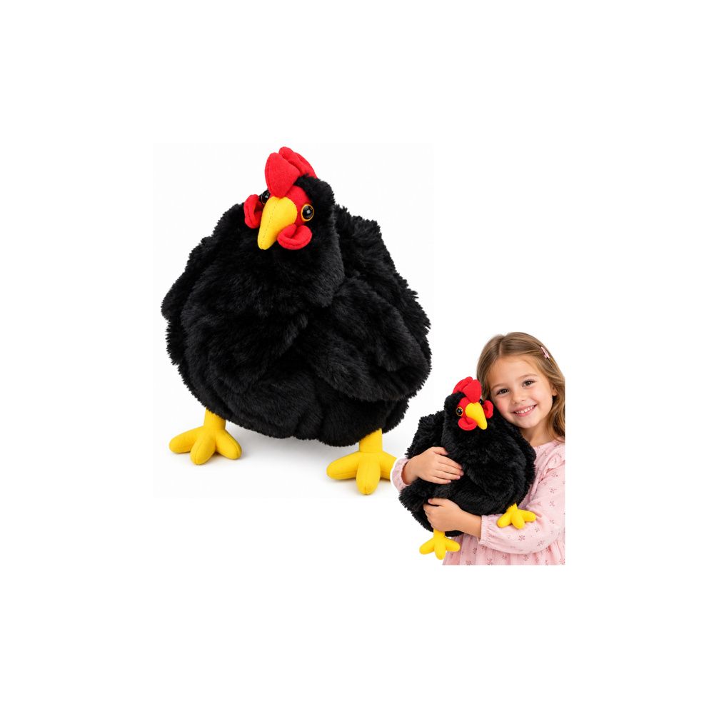 Pluszowa Kura Maskotka Przytulanka Miękka Puszysta Czarna 40 cm