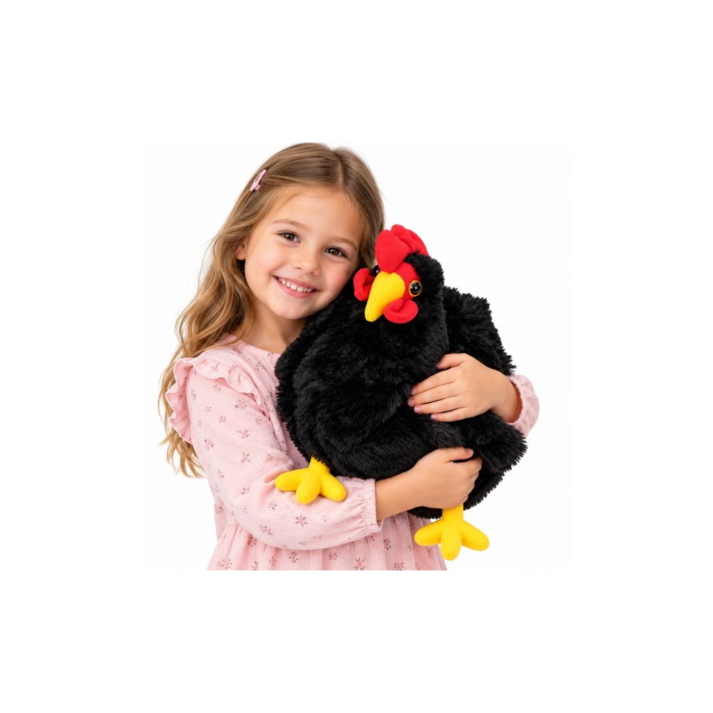 Pluszowa Kura Maskotka Przytulanka Miękka Puszysta Czarna 40 cm