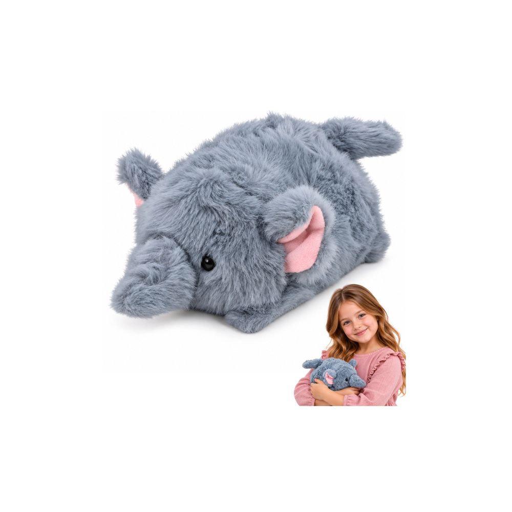 Mały Pluszowy Słonik Czerwona Przytulanka Maskotka Zwierzątko Szary 16 cm