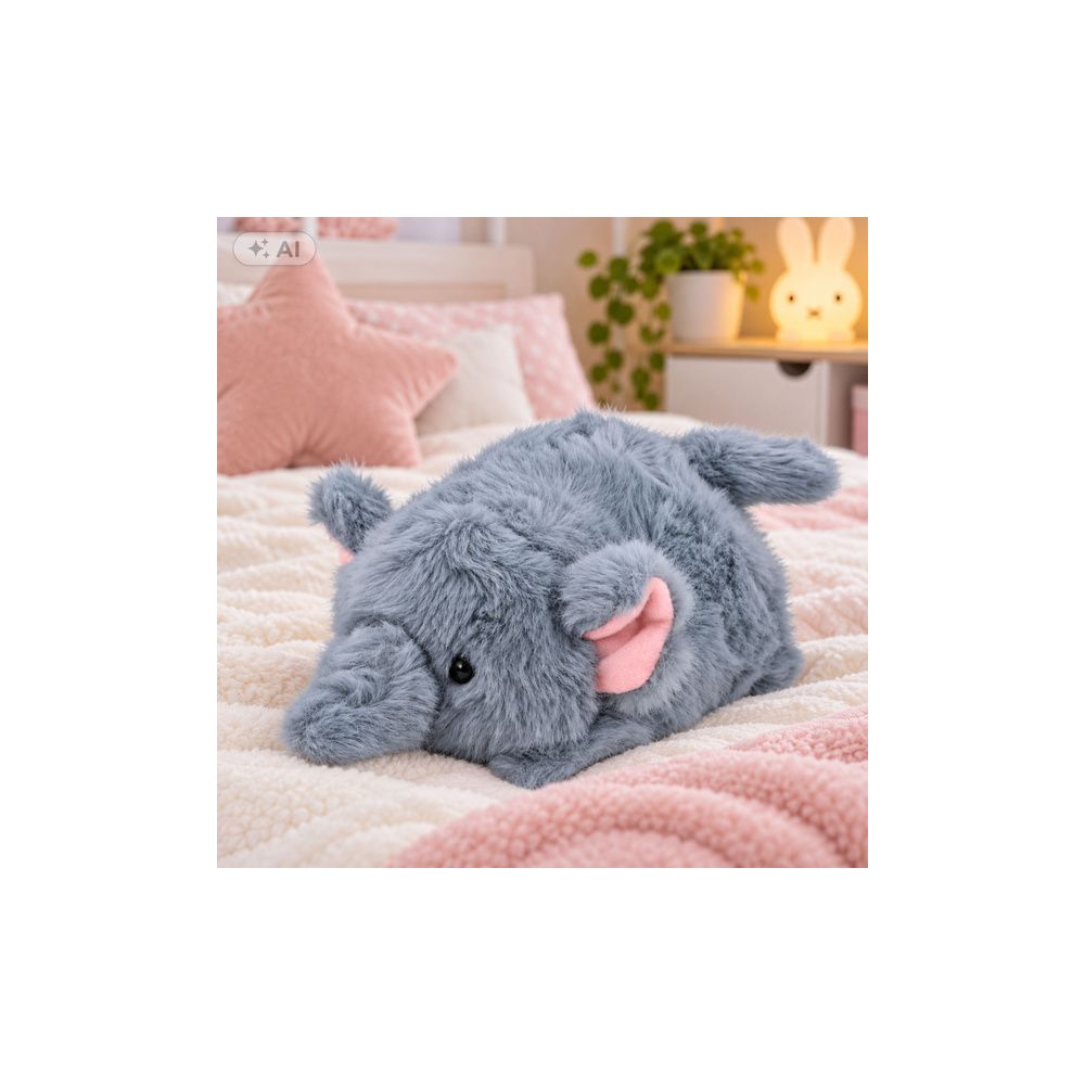Mały Pluszowy Słonik Czerwona Przytulanka Maskotka Zwierzątko Szary 16 cm