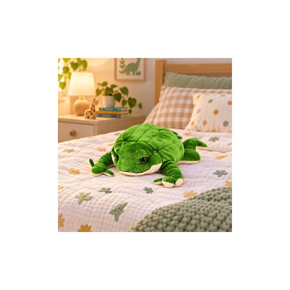 Pluszowa Żabka Maskotka Przytulanka Miękka Żaba Obciążeniowa Zielona 26 cm