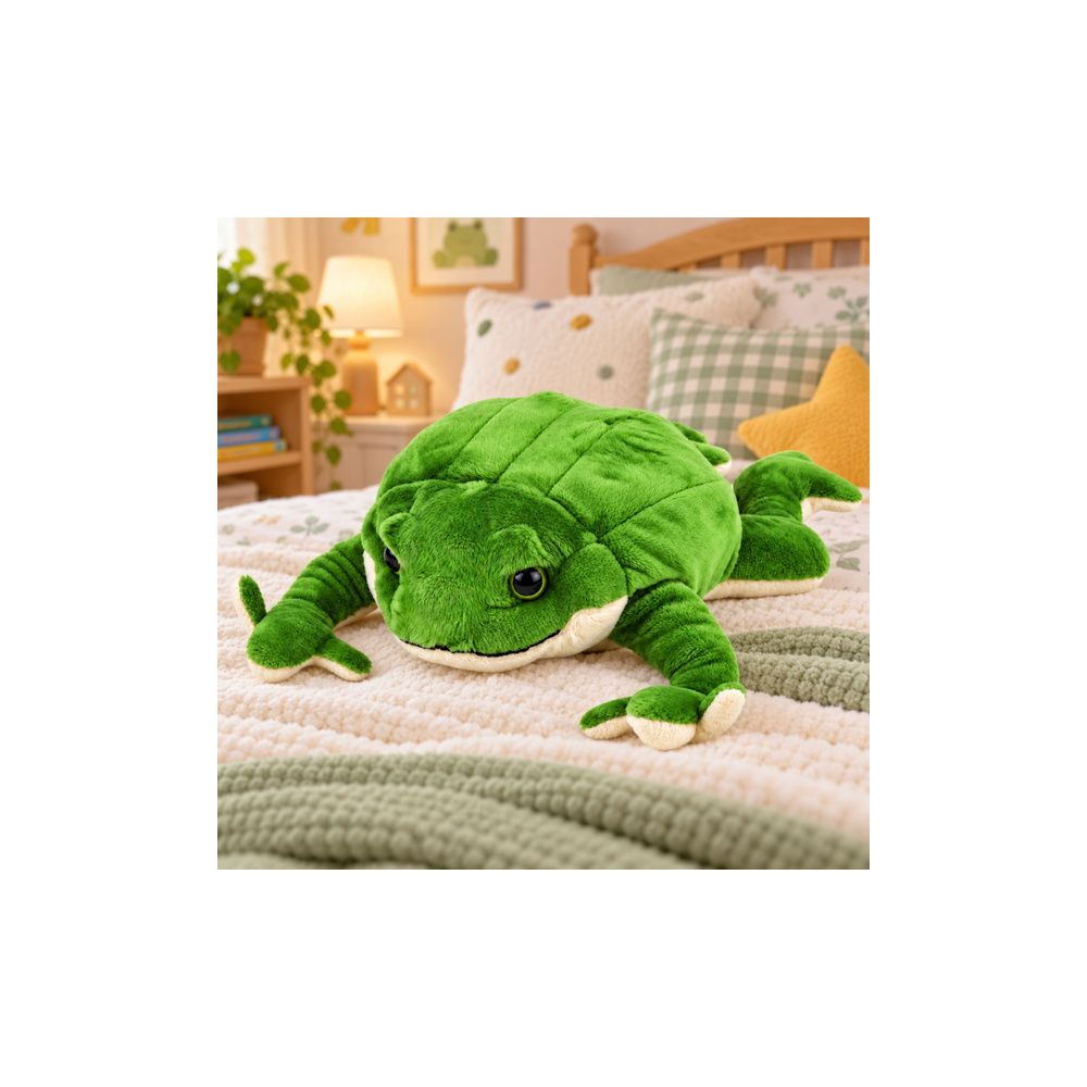 Pluszowa Żabka Maskotka Przytulanka Miękka Żaba Obciążeniowa Zielona 58 cm