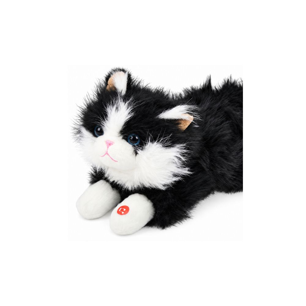 Pluszowy Kotek Maskotka Przytulanka Dźwięki Miauczenia Biało-Czarny 40cm