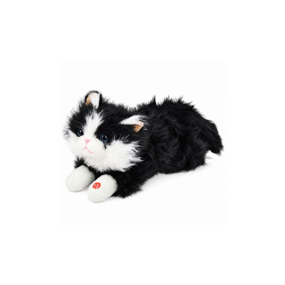 Pluszowy Kotek Maskotka Przytulanka Dźwięki Miauczenia Biało-Czarny 40cm