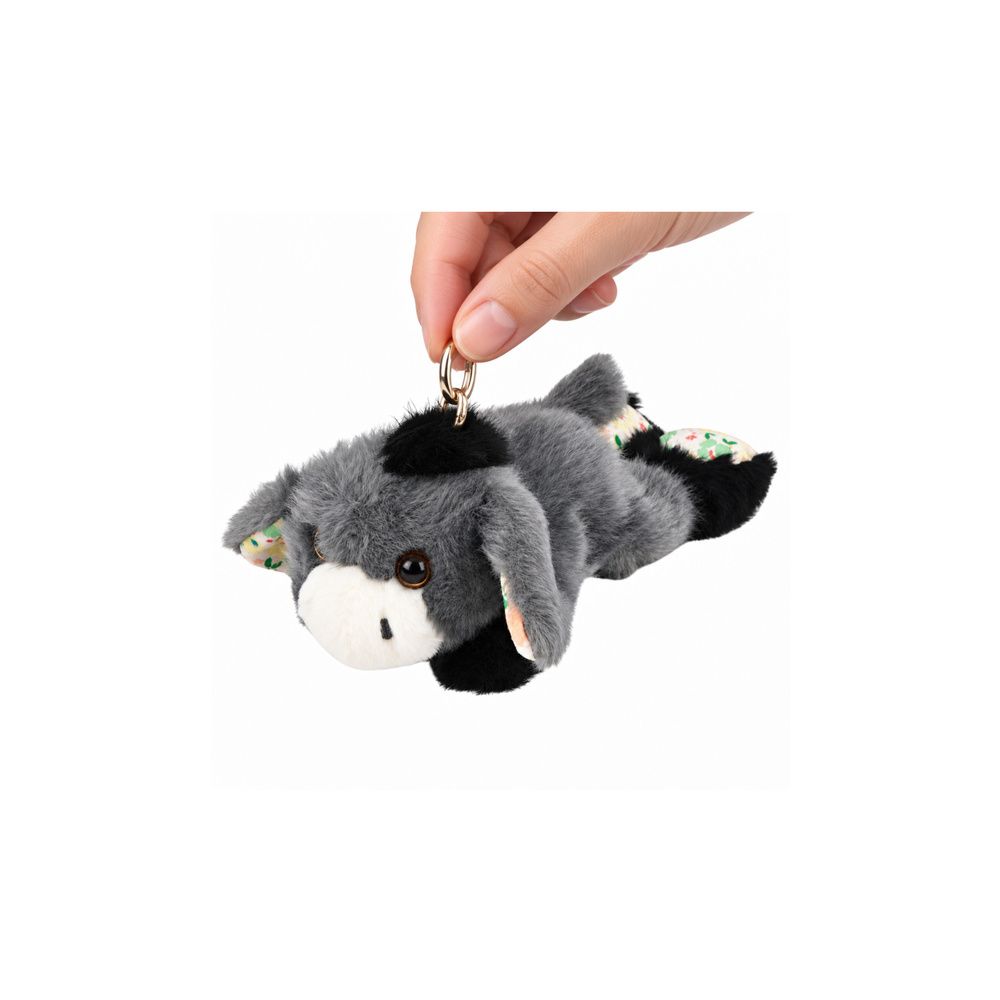 Pluszowy Osiołek Obciążeniowy Sensoryczny Z Kuleczkami Brelok Szary 17cm