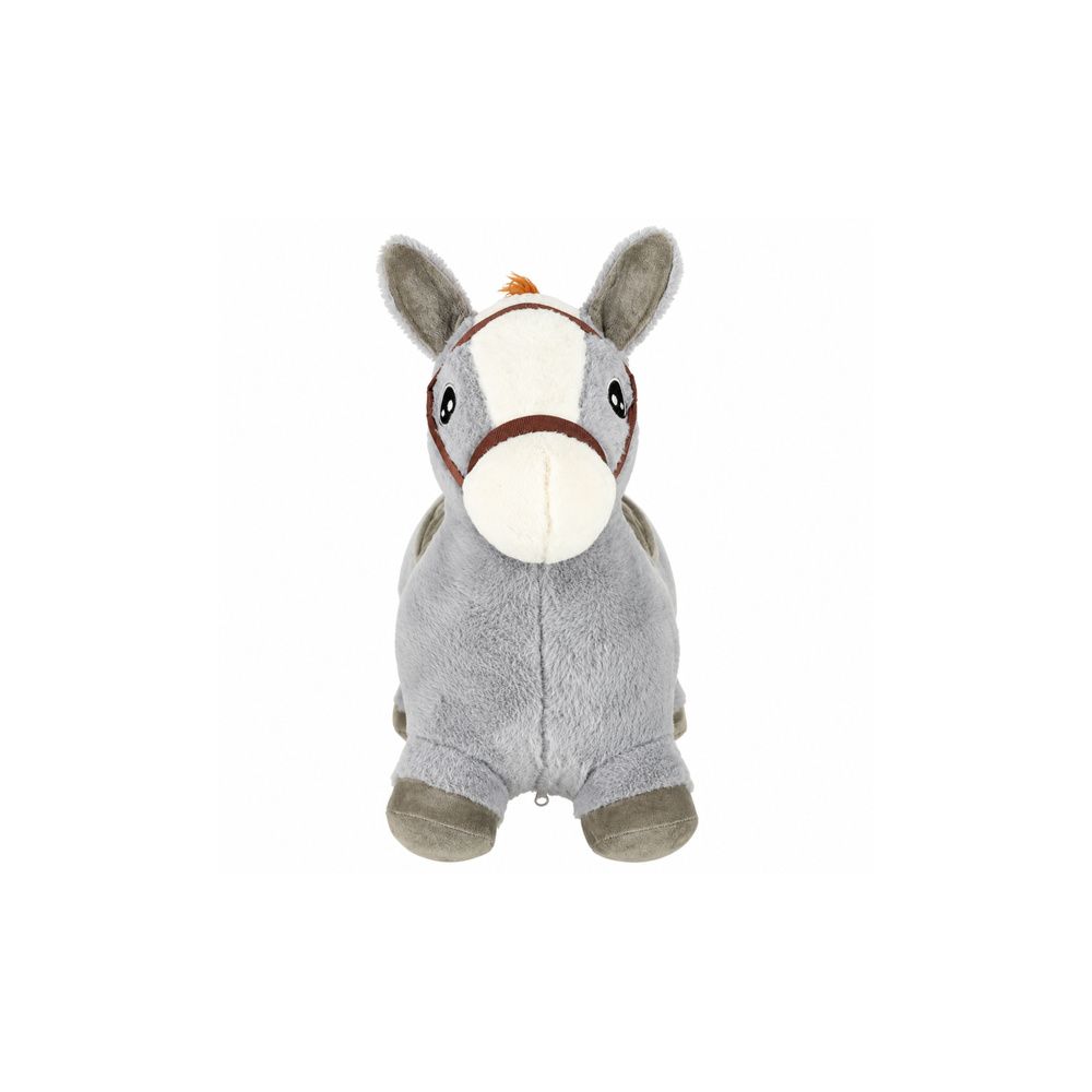 Pluszowy Konik Skoczek Pompowany Dla Dzieci Do Skakania Szary 60cm