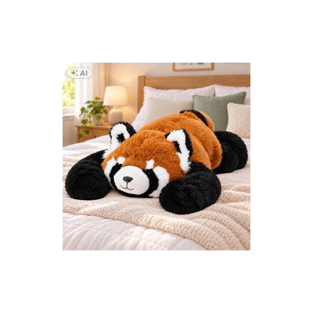 Pluszowa Panda Czerwona Przytulanka Maskotka Długie Łapy Czarno-Ruda 60cm