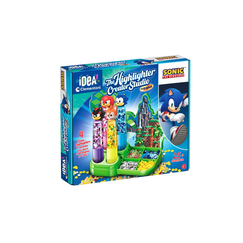 Idea Art Zestaw Fabryka Markerów Zakreślaczy 4 sztuki Sonic Clementoni 18424