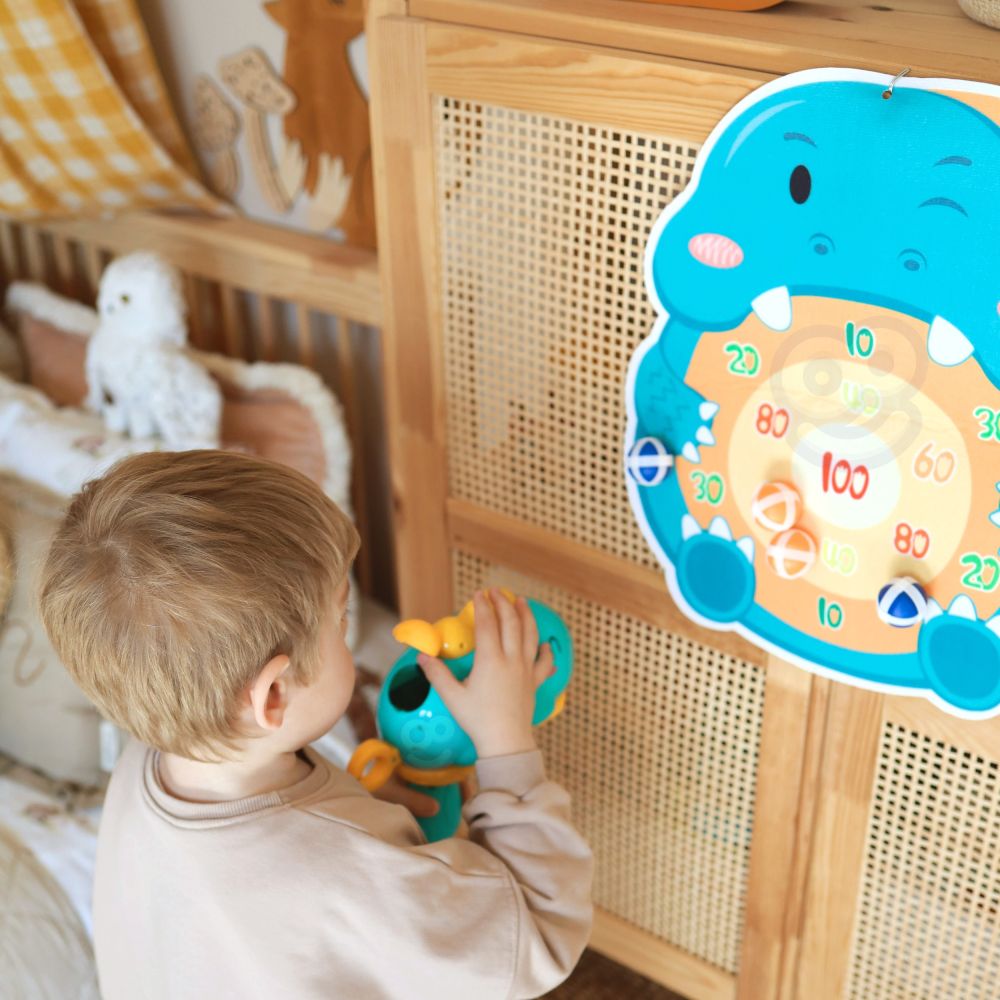 WOOPIE Dart Game Ball Gun Dinosaur Velcro Target Points Shooting 