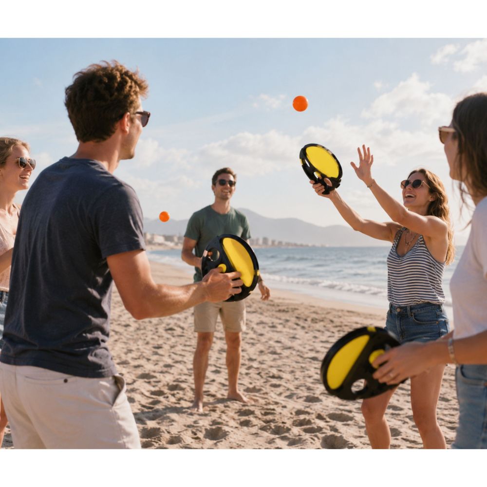 WOOPIE Catch Ball Arcade Game Throw Catch Paddle + 2 Balls 