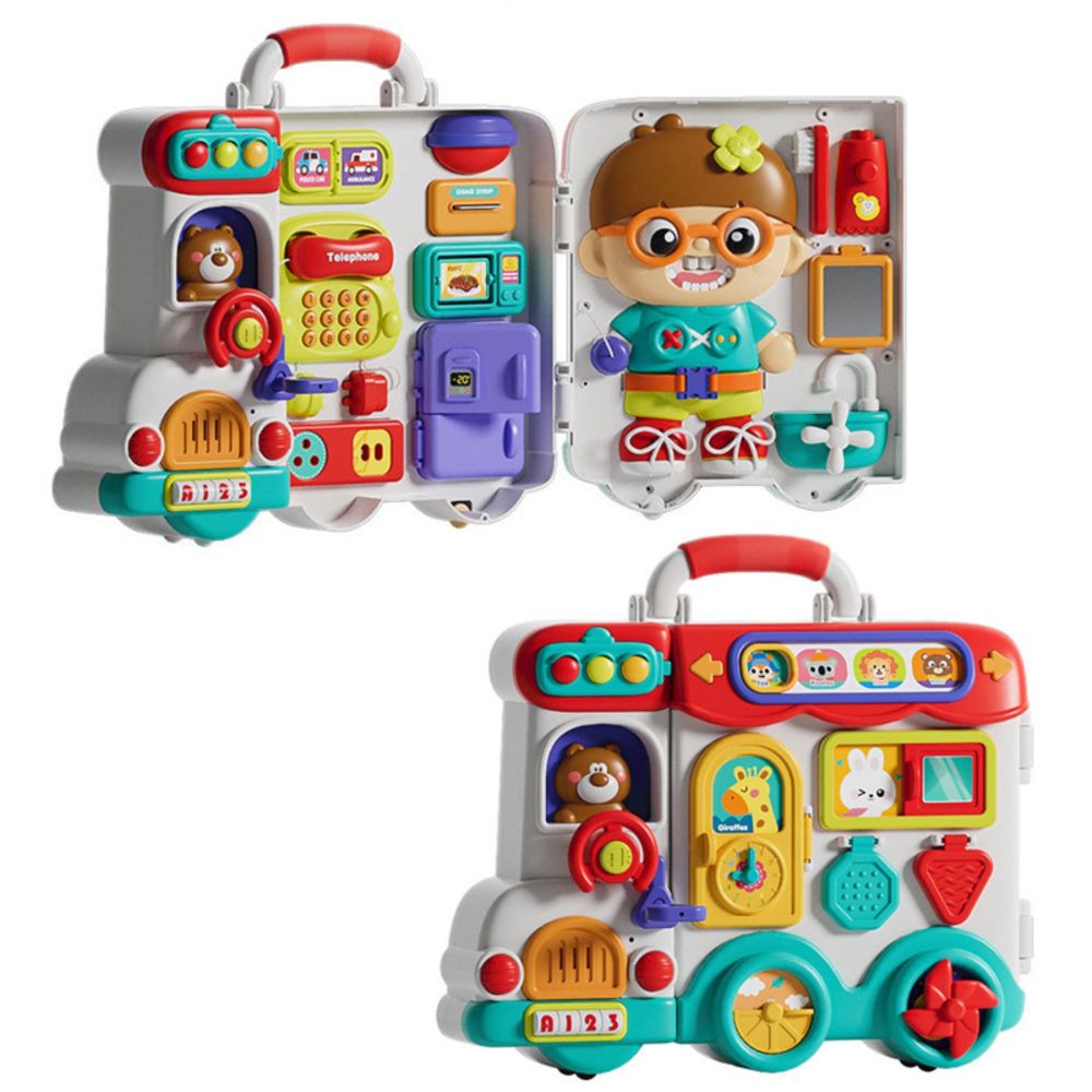 WOOPIE BABY Interactive Manipulative Board Boy Busy Car 3in1 Sensory Suitcase 