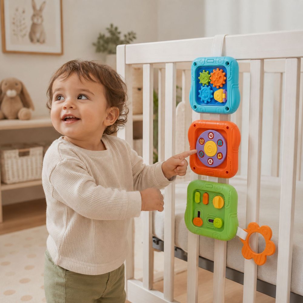 WOOPIE BABY Sensory Cube Manipulative 6-in-1 Educational Interactive Toy 
