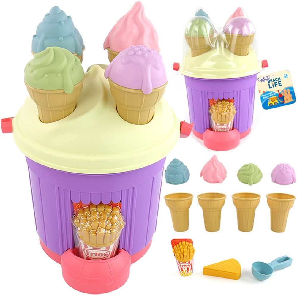 WOOPIE Zestaw do Piaskownicy Lody Foremki Wiaderko z Lodami do piasku 