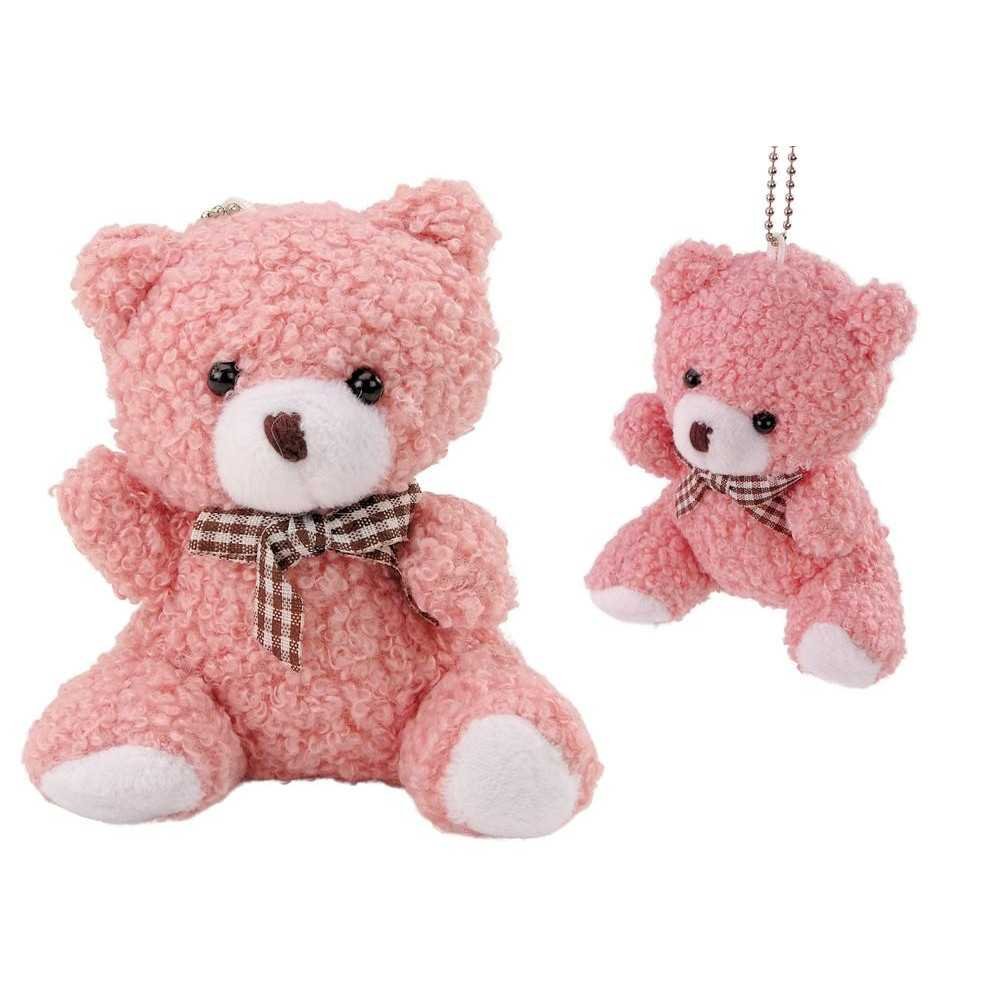 Pliušinis rausvas meškiukas Cuddly Mascot raktų pakabukas, 10cm-Žaislai, Minkšti žaislai-e-vaikas
