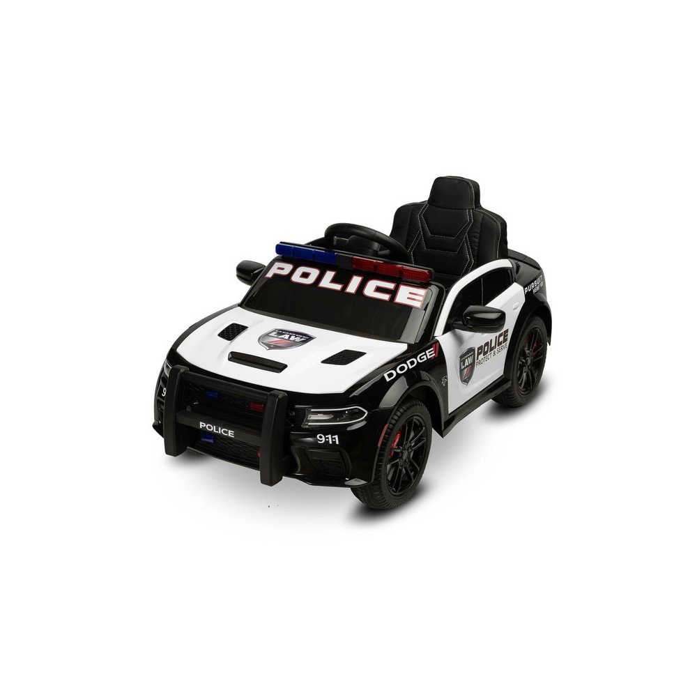 Elektromobilis Dodge charger POLICE, baltas-Visureigiai-e-vaikas