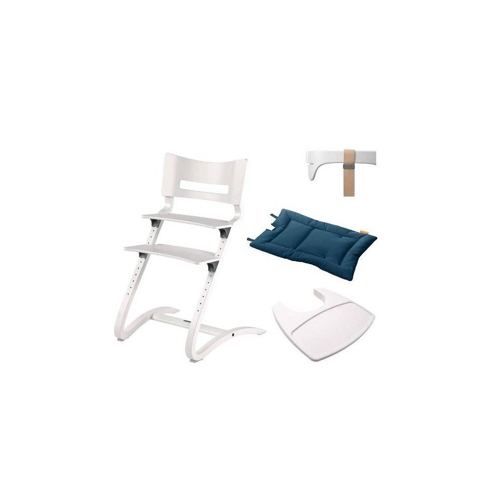 Maitinimo kėdutė LEANDER - CLASSIC™ rinkinys, balta + pagalvėlė tamsiai mėlyna-Maitinimui, Maitinimo kėdutės, Maitinimo kėdutės-
