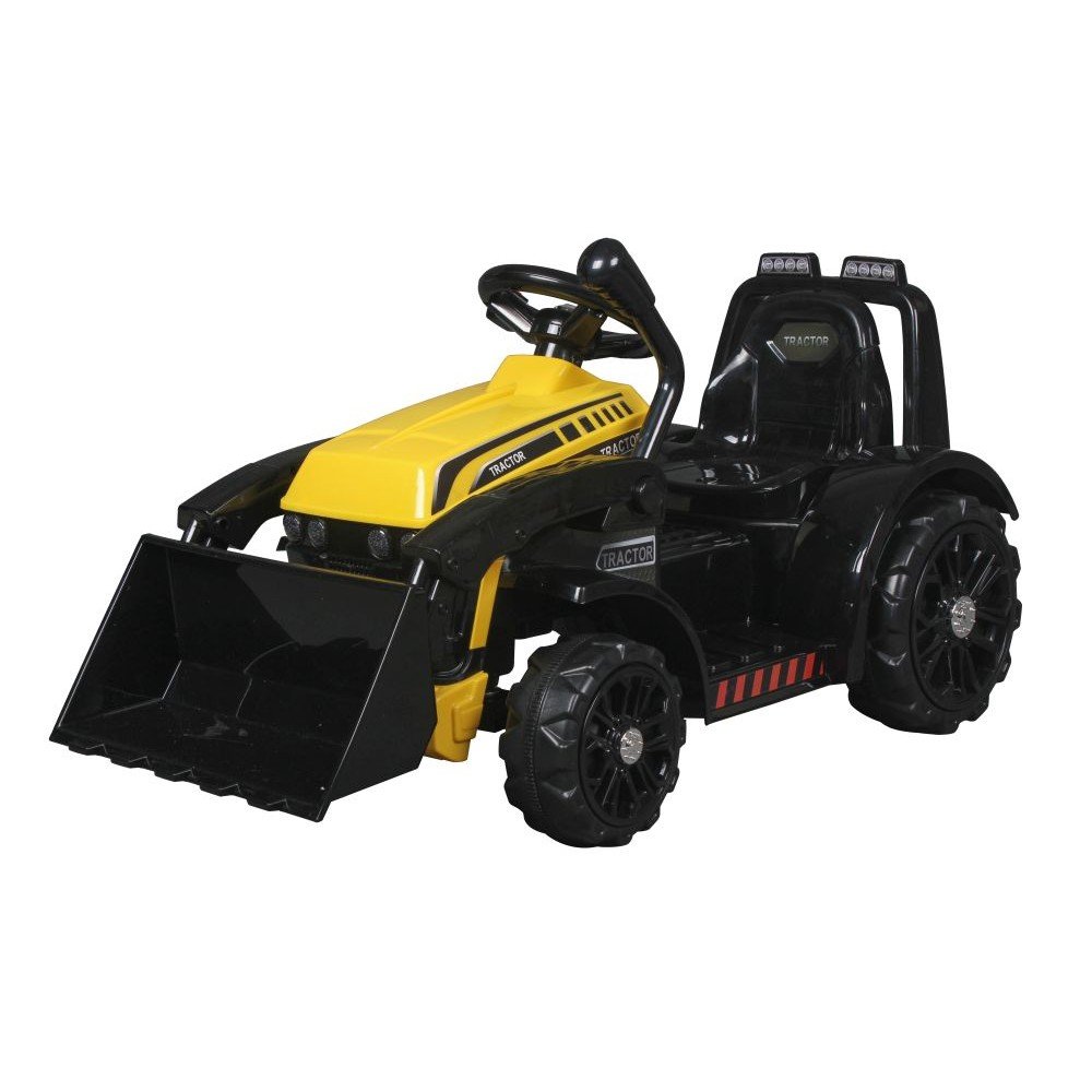 Elektrinis traktorius su kaušu ZP1001B, geltonas-Elektromobiliai, Traktoriai-e-vaikas