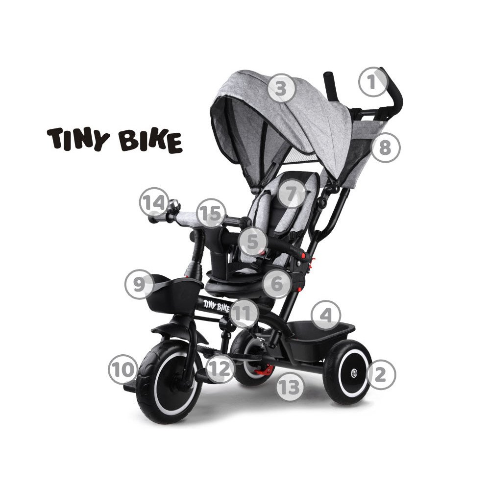Triratukas su stogeliu Tiny Bike 3in1 SP0650-Judėjimui, Triratukai vaikams-e-vaikas