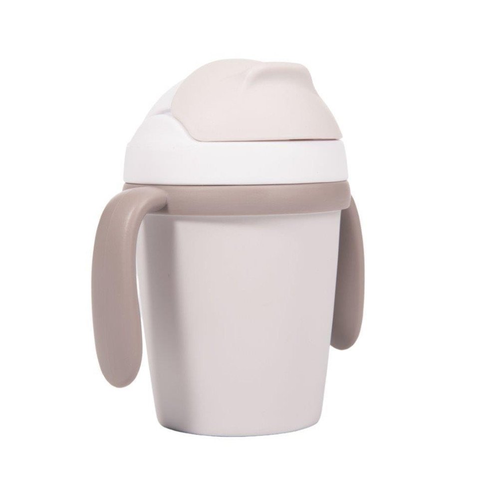 B-Cup gertuvė su šiaudeliu BIOplastic CPLA pilka-Maitinimui, Indai, įrankiai, gertuvės, Puodeliai, gertuvės-e-vaikas