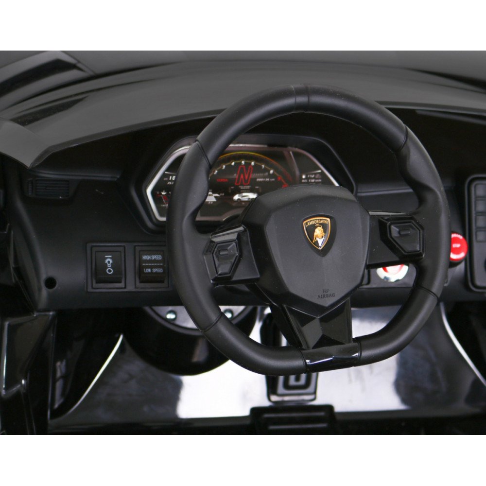 Dvivietis elektromobilis Lamborghini SVJ DRIFT, Black-Elektromobiliai vaikams, Mašinos-e-vaikas