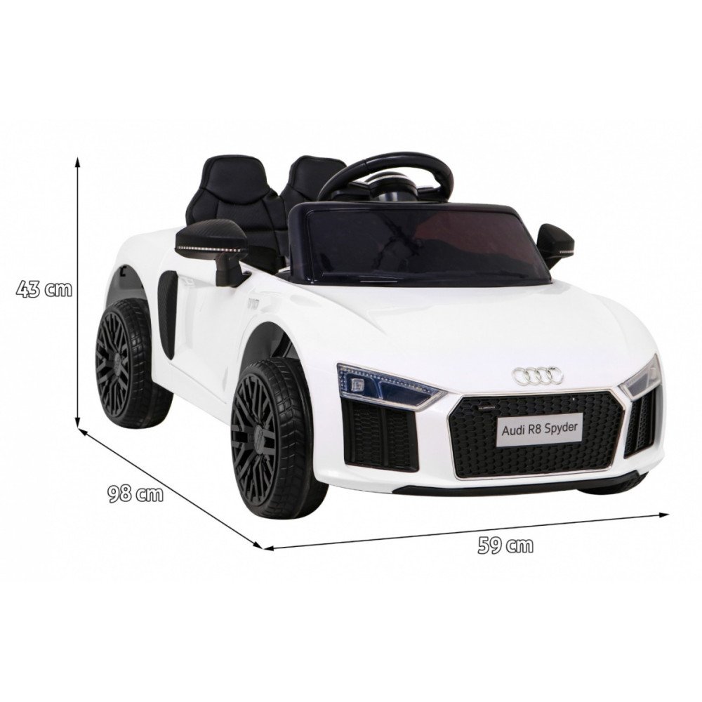 Elektromobilis Audi R8, White-Elektromobiliai vaikams, Mašinos-e-vaikas