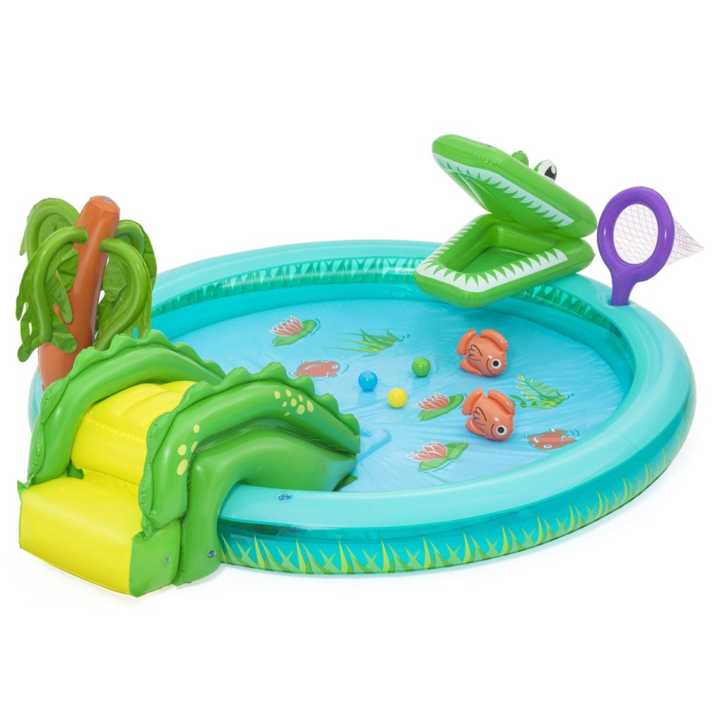Vandens žaidimų aikštelė Bestway 53166 "Crocodile Bay" 2,24 m x 1,81 m x 72 cm-Žaislai, Lauko žaislai, Baseinai, Pripučiami base