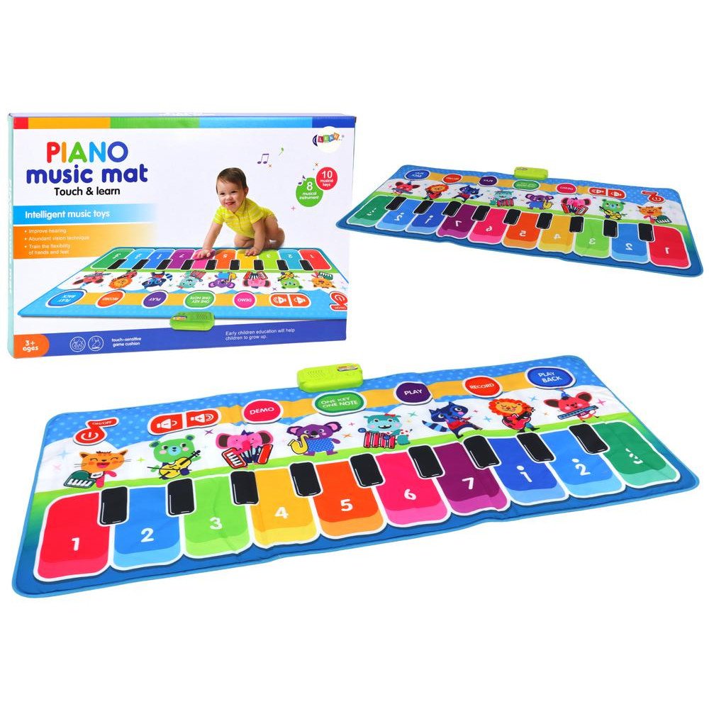 Interaktyvus edukacinis šokių muzikos kilimėlis, instrumentai, garsai-LEANTOYS-e-vaikas