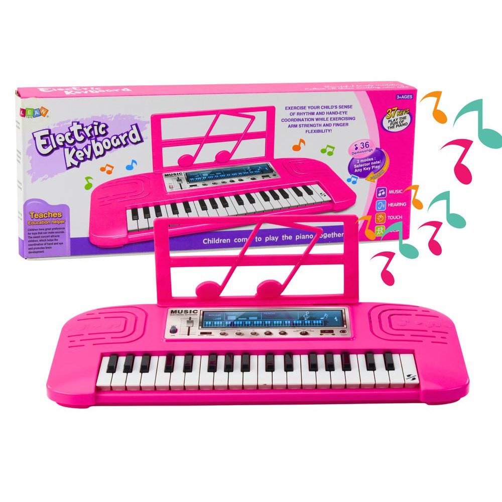 Vaikiškas elektrinis pianinas, 36 melodijos, rožinės spalvos-LEANTOYS-e-vaikas