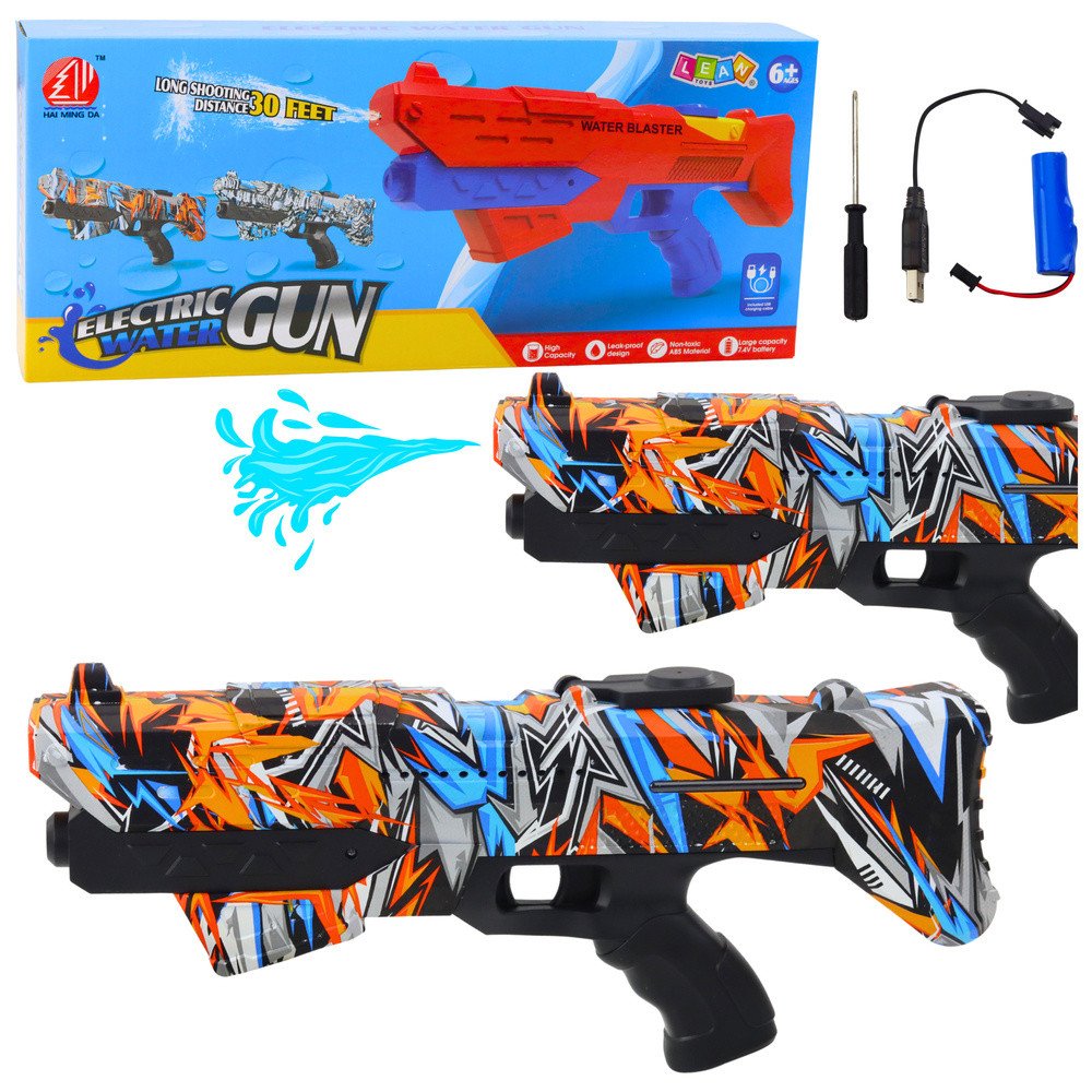 Water Gun Electric Automatic Graffiti Orange Range 10m