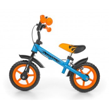 Balansinis dviratis Milly Mally Dragon su stabdžiais, oranžinis-mėlynas-Judėjimui, Balansiniai dviratukai-e-vaikas