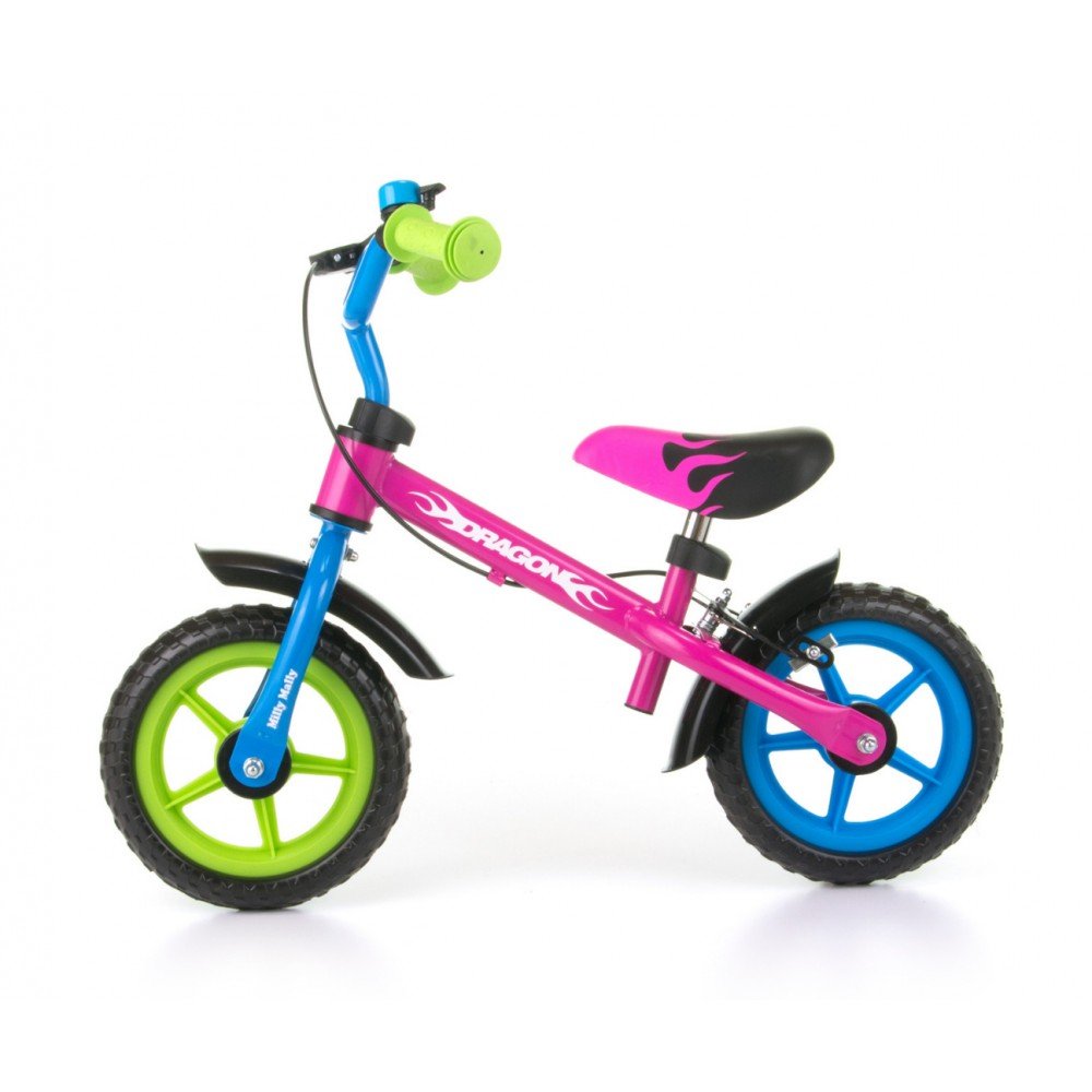 Balansinis dviratis Milly Mally Dragon su stabdžiais, Multicolor-Judėjimui, Balansiniai dviratukai-e-vaikas